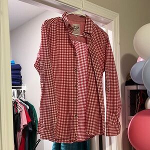 Red Checkered Men's Polo Shirt